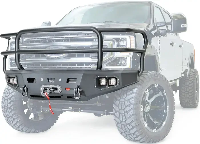 Warn 106914 Ascent Hd Front Bumper With Full Grille Guard, Fits Ford Super Duty F250 & F350 (2017-2021)