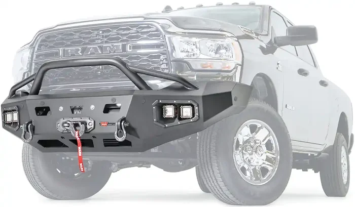 Warn 107003 Ascent Hd Front Bumper With Baja Grille Guard, Fits Dodge Ram 2500/3500/4500/5500 (2020-2021)