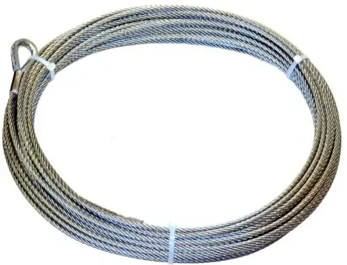 Warn 38312 Winch Accessory Steel Cable Wire Rope With Loop End And Terminal, 5/16‘‘ Diameter X 125 Length
