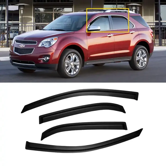 Window Visor For 2010-2017 Chevy Equinox, Out-Channel Rain Guards Shields Vent Shade Deflector Wind Dark Smoke Ventshade Ventvis