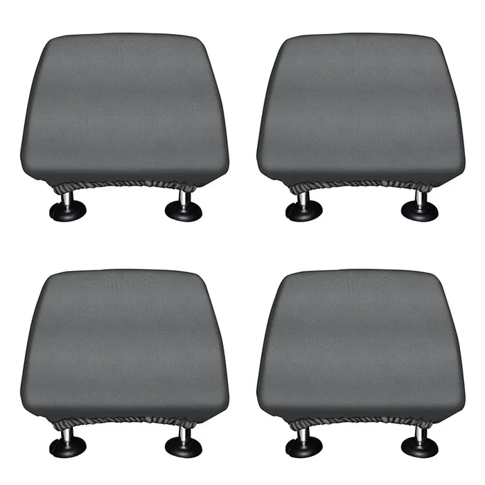Wirester Set Of 4 Car Seat Head Rest Cover, Protective Fabric Design Cover Decoration For All Cars – Solid Gray