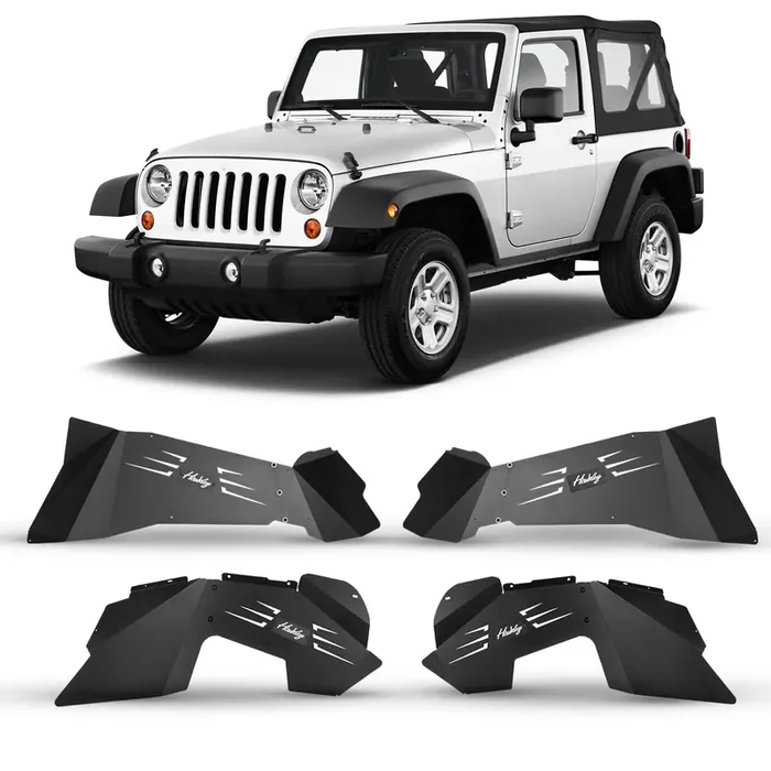 Wrangler Jk Inner Fender Liners For Jeep Wrangler 2007-2018 Jk/Jku Unlimited Sport Sahara Rubicon 2Wd 4Wd, Front Rear Alloy Steel Inner Fender Flares Wheel Well Cover Splash Guards Liners – 4Pcs Set