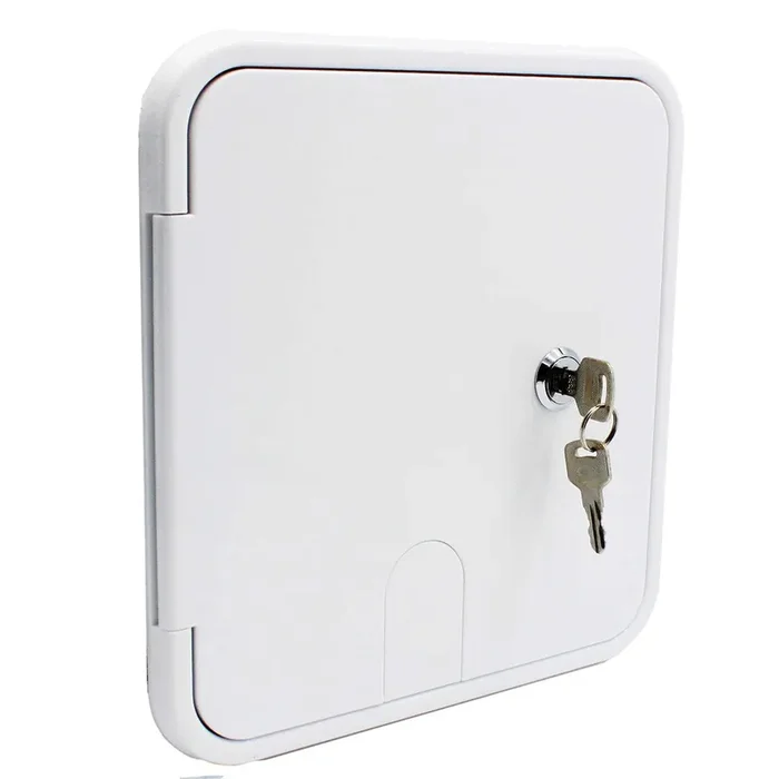 X-Haibei Rv Electric Power Cord Cable Hatch Cover Camper Trailer Hose Storage Door Compartment Lock 2 Keys W 6-1/4 Inch, H 6-3/4
