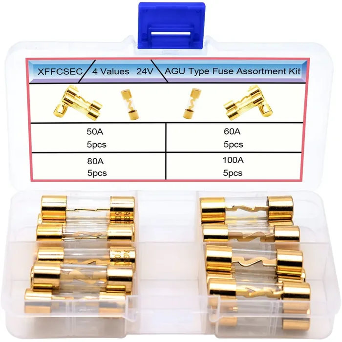 Xffcsec Amplifier Fuse Kit 10X38Mm 4 Values Audio Inline Fuse 100A/80A/60A/50A, Replacement Subwoofer Amp Fuse-For Car/Rv/Truck/