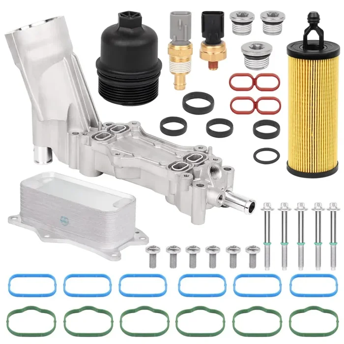 XIAORENWU Aluminum Engine Oil Cooler & Filter Housing Adapter for 2011-2016 Dodge Charger, Chrysler 200/300, Jeep, Ram 6cyl 5184304