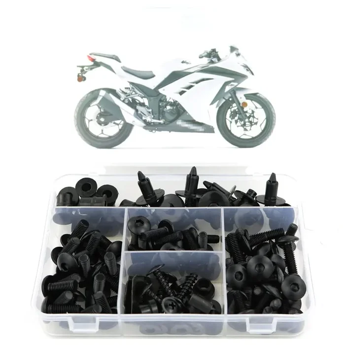 Xitomer Full Sets Fairing Bolts Kits, Fit For Ninja300 Ex300 Ninja250 2013 2014 2015 2016 2017 2018 2019, Mounting Kits Washers/Nuts/Fastenings/Clips/Grommets (Matte Black)