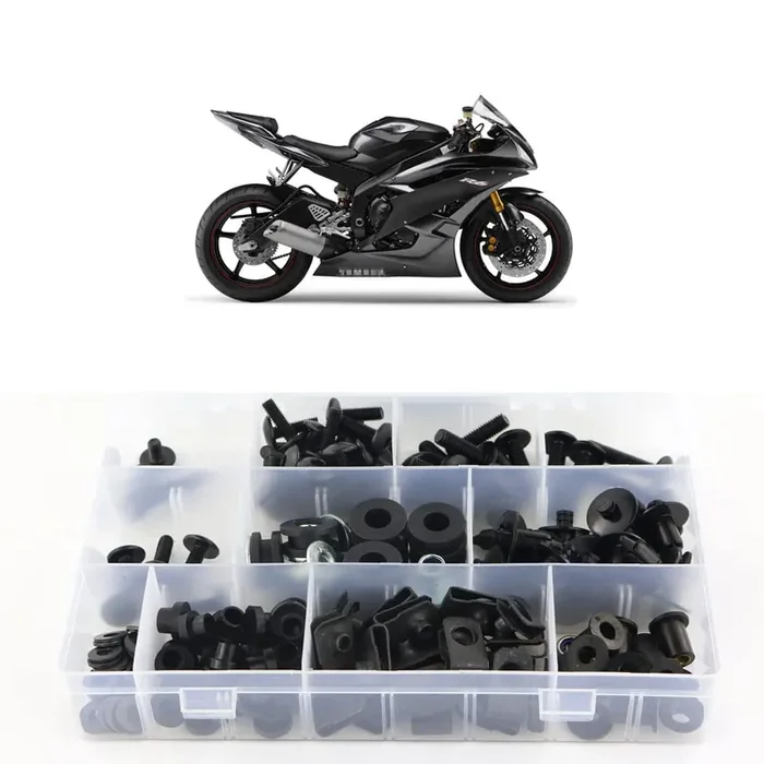 Xitomer Full Sets Fairing Bolts Kits, Fit For Yzf-R6 2006 2007, Mounting Kits Washers/Nuts/Fastenings/Clips/Grommets (Matte Black)
