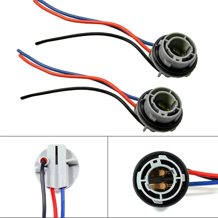 Xotic Tech 2Pcs 1157 2057 2357 7528 Female Socket Wiring Harness Adapters, Extension Repair Replacement Retrofit For Led Bulbs, Brake Tail Lights, Turn Signal Lamps, Etc.