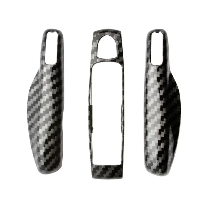 Xotic Tech Carbon Fiber Style Key Fob Cover Smart Remote Shell Case, 3 Pcs Set Full Protection, Compatible With Porsche Boxster