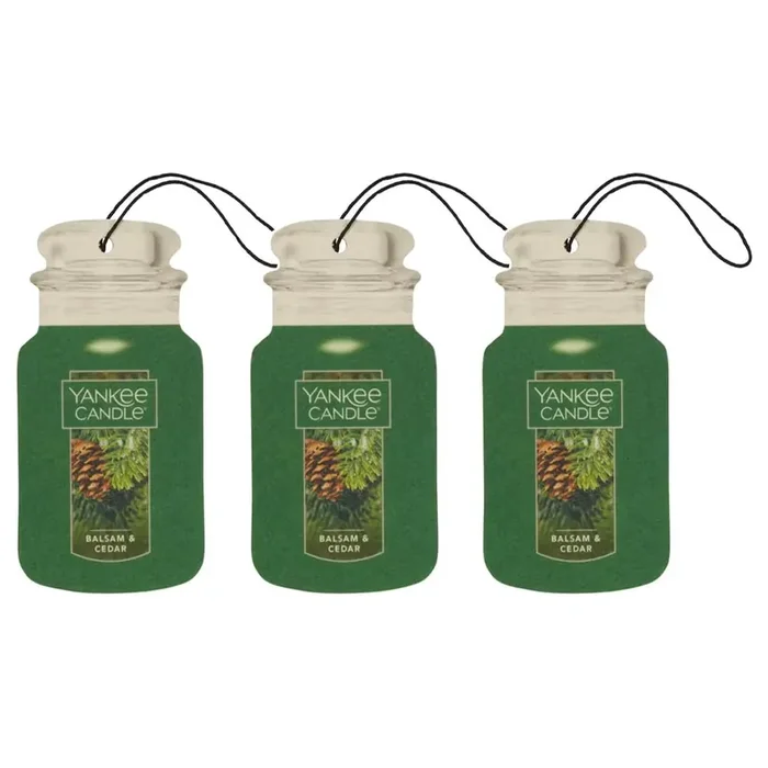 Yankee Candle Paper Car Jar, Balsam & Cedar (Pack Of 1)