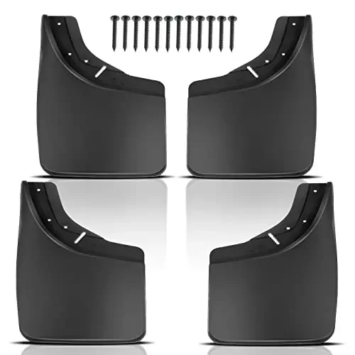 Yhtauto Set Of 4 Mud Flaps Splash Guards Accessories Replacement For Chevrolet Gmc C1500 C2500 K1500 K2500 Suburban C3500 K3500 Yukon Tahoe, Front And Rear Lh Rh, Black
