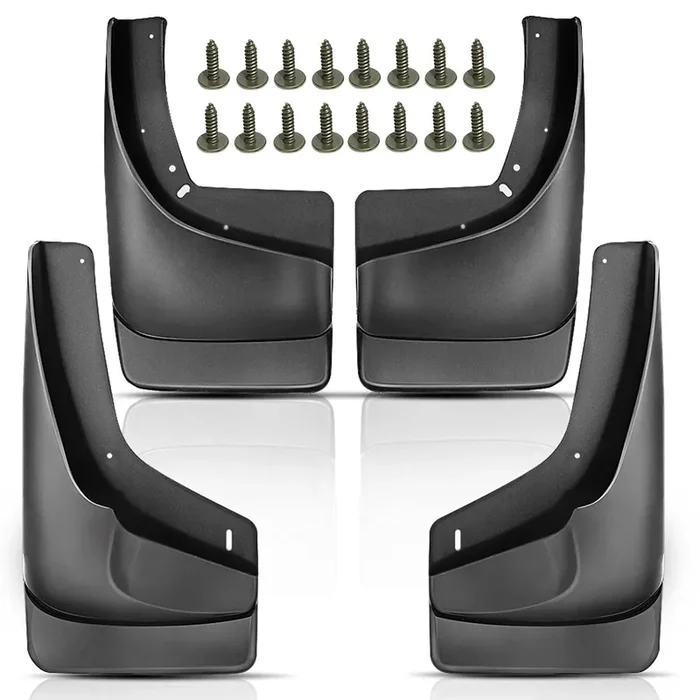 Yhtauto Set Of 4 Mud Flaps Splash Guards Accessories Replacement For Chevrolet Silverado 1500 2500 Hd 3500 Tahoe & Gmc Yukon Sierra, With Factory Fender Flares, Front And Rear Lh Rh, Black