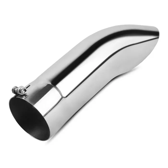 Yitamotor Turn Down Exhaust Tip 4 Inch Inlet, 4‘‘ Outlet Polished Stainless Steel Professional Exhaust Tip Fits 4‘‘ Outside Diam