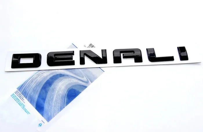 Yoaoo 1X Oem Denali Red Line Emblem Badge Nameplate Compatible With 2007-2019 Denali Yukon Sierra Terrain (Black)