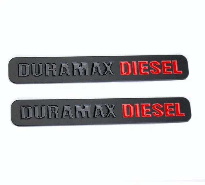 Yoaoo 2Pack Oem Black Duramax Diesel Allison Truck Emblem Badges Compatible With Silverado 2500 3500 Hd Sierra Matte Black Red