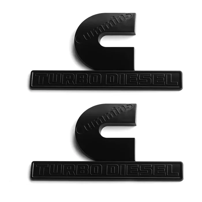 Yoaoo 2Pack Replacement Compatible With Cummins Turbo Emblem Badge 2500 3500 Emblem Matte Big All Black 6.2‘ By 3.4‘ Inches