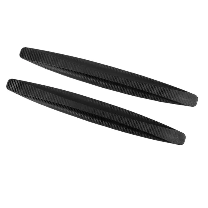 Youngine Universal Car Front Rear Corner Bumper Guard Protector Carbon Fiber Anti-Collision Strip Sticker Anti-Rub Edge Lip (Bla