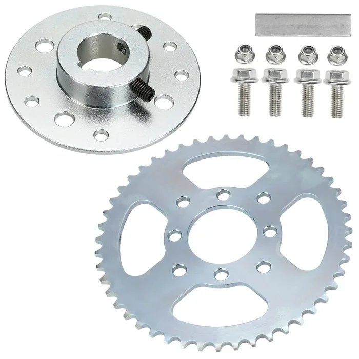 Yoxufa 40/41/420 Chain 48 Tooth Sprocket With 1‘ Bore 1/4 Keyway Go Kart Sprocket Hub Parts