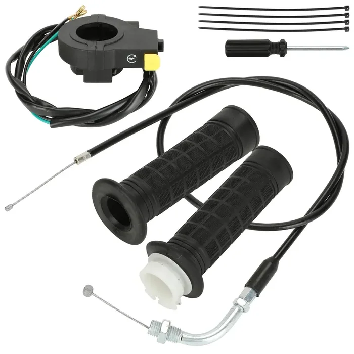 Yoxufa Throttle Cable Assembly Twist Throttle Handle Grip Kit For 2 Stroke Engine 80Cc 100Cc 49Cc 50Cc Gas Motor Motorized Bicycle Bike Parts With 7/8‘ 22Mm Handlebar