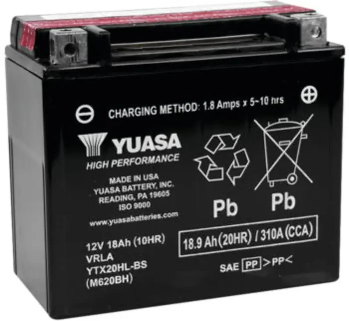Yuasa Ytx20Hl-Bs High Performance, Maintenance Free Battery