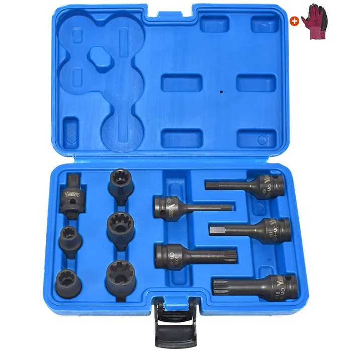 Yuesstloo 11Pcs Brake Caliper Socket Kit, 1/2‘‘ Square Drive Wrench Socket Kit Compatible With Benz Bmw Vw Audi Porsche, H7 H9 H