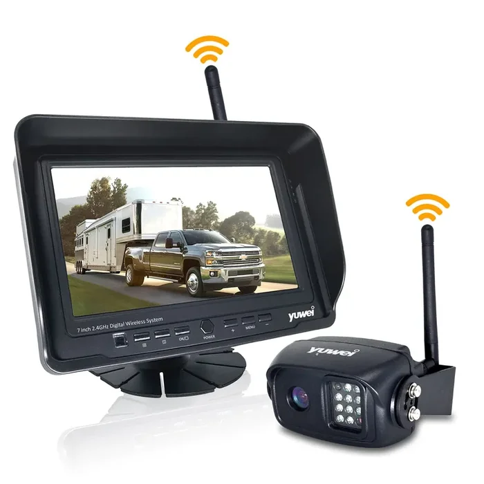Yuwei Digital Wireless Backup Camera System Kit, Ahd1080P, Wireless Rear View Camera And 7‘‘ Lcd Wireless Reversing Monitor For