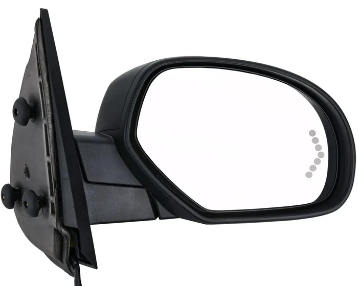 Zaposts Side View Mirror Fit For 07-13 Chevy Silverado 1500 2500 Hd 3500 Hd,Gmc Sierra 1500 2500 Hd,Yukon/Yukon Xl 1500 Black Power Heated Arrow Turn Signal Puddle Light Passenger Side Manual Folding