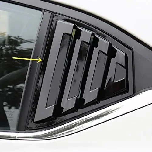 Ziwen 2X Sport Quarter Window Scoops Louvers For Nissan Sentra 2020 2021 2022 2023 2024 (Gloss Black)
