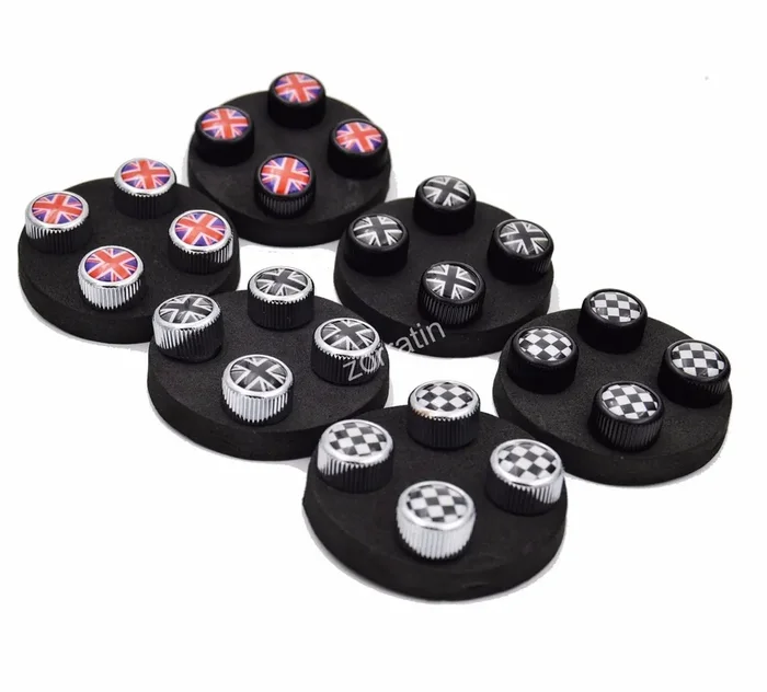 Zorratin 4X Chrome Black Union Jack British Flag Tire Valve Stem Cap Cover For Bmw Mini Cooper R50 R53 R56 R56N F55 F56 R55 R52