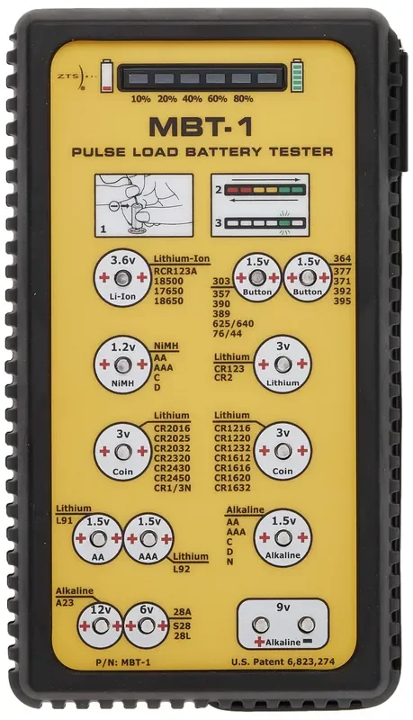 Zts Inc. Mbt-1 Multi-Battery Tester For More Than 30 Different Battery Types